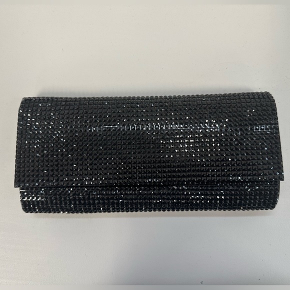 Aldo black glitter clutch with cross body chain - Picture 2 of 11
